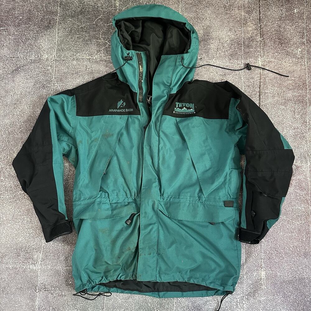 Men's Vintage 90's Teton Outfitters USA Forest Green Mountain Light Jacket Sz L